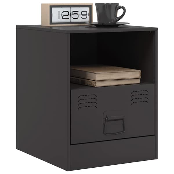 vidaXL sengebord sort 34,5x39x44 cm stål
