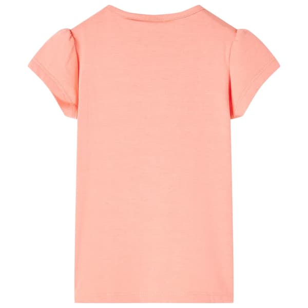 Barn-T-shirt, neonkorall, 128