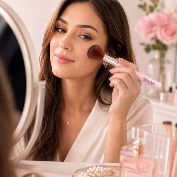 Makeupbørste til blush, bronzer, løs pudder og mineralfoundation