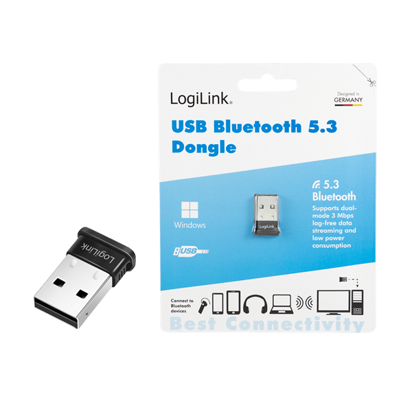 Bluetooth 5.3 USB-A -sovitin, kantama jopa 20 m, LED-valolla - LogiLink, BT0066