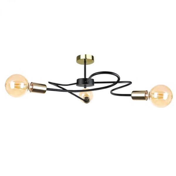 Loftlampe 3xE27 FIORE SORT/GULD