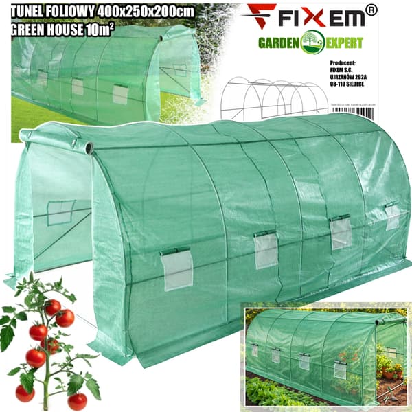 Tunnelifolio 8x3x2m VIHREÄ SUOJA