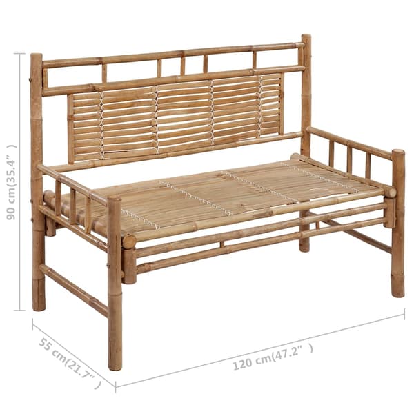 vidaXL Puutarhapenkki tyynyllä 120 cm bambu