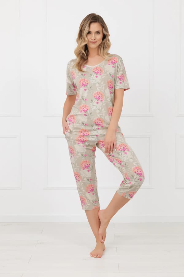 Dampyjamas, korta ärmar, 3/4-byxor, Harmonia S