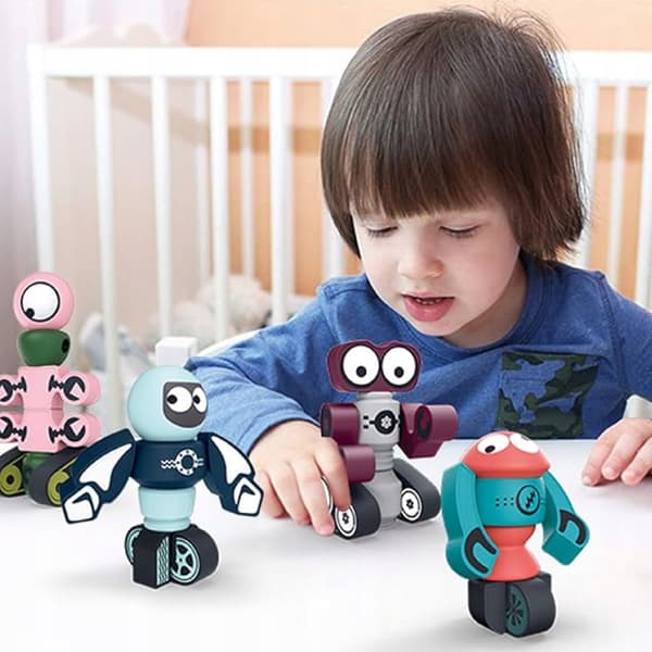 Magnetiska klossar för barnrobotar 21 delar rymdkul