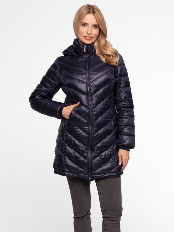 KNÄLÅNG QUILTAD JACKET FÖR DAMMER, ÖVERGÅNGSJACKA