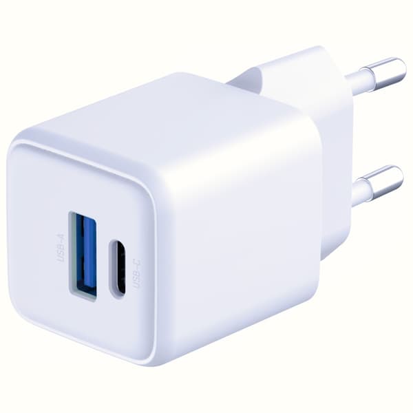 3MK Hyper GaN-laddare 20W 1xUSB-A 1xUSB-C PD QC4+, vit