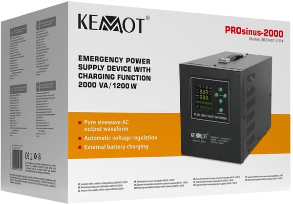 UPS-laite Kemot PROsinus-2000/12-LFP4 1200W/2000VA