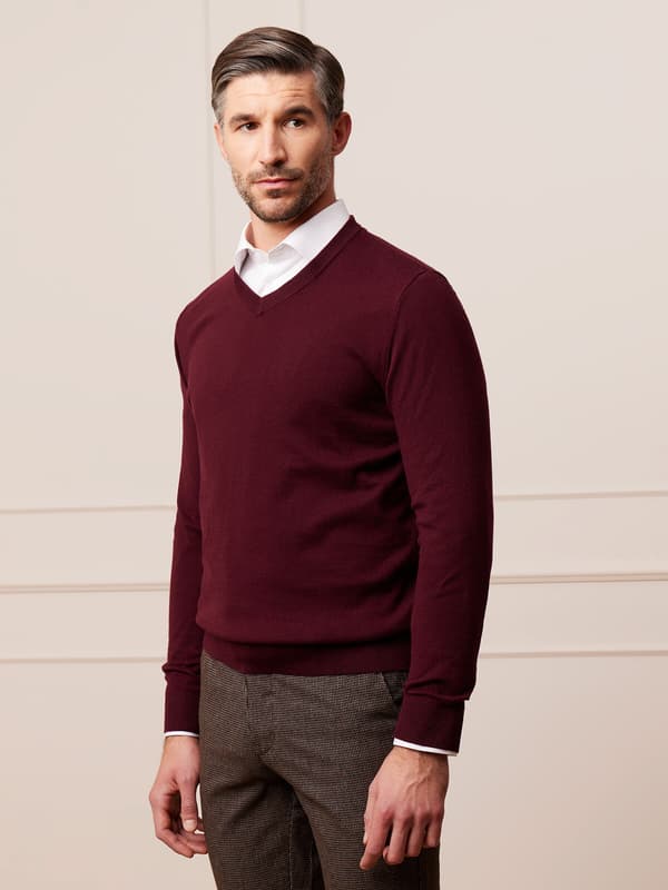 Bordeauxrød sweater Peaston L