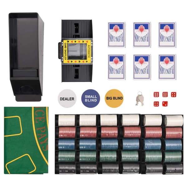 vidaXL Pokerchipset, 600 delar, 4 g
