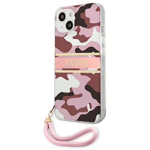 Guess Camo Strap Collection iPhone 13-skal, rosa