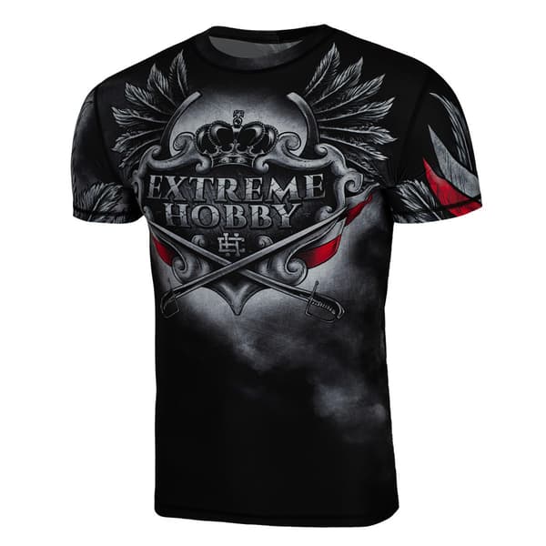 Herre kortærmet rashguard HUSSAR S SORT
