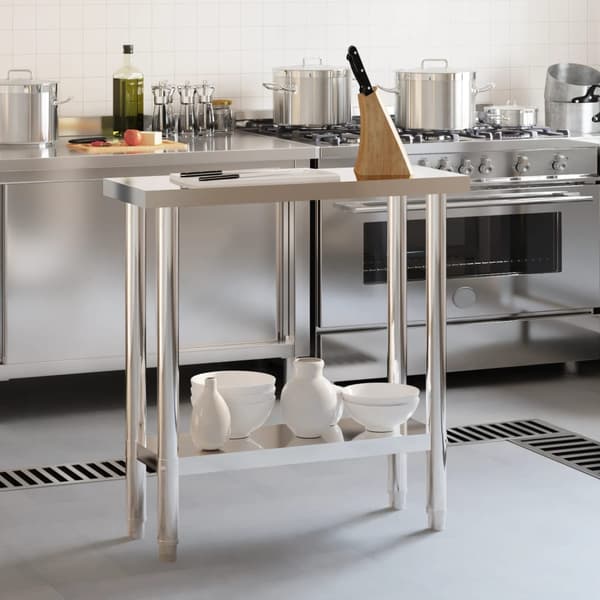 vidaXL køkkenbord 82,5x30x85 cm rustfrit stål