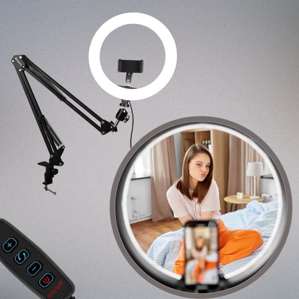 SUPRIMO DLS skrivbordsstativ arm ringlampa