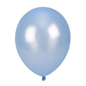 Metalliske blå balloner 25 cm 100 stk.