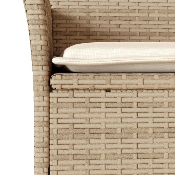 vidaXL 3-delat trädgårdsmöbelset med kuddar, beige, polyrotting