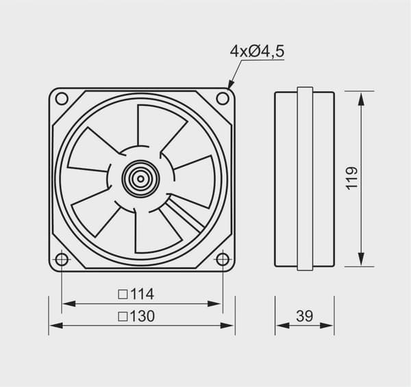 Pejseventilator VA 12/2K Op til +150C