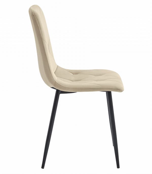 LIBRA stol - ljusbeige sammet / svarta ben x 1