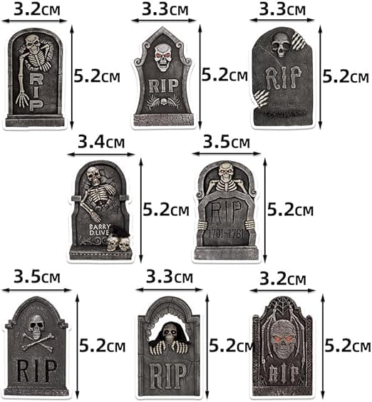 RIP Bordpynt 100 stk. Gotiske Kranier Gyserfest