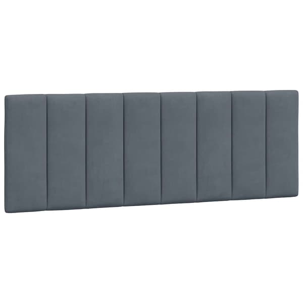 vidaXL Sängynpäädyn tyyny, tummanharmaa, 120 cm, sametti