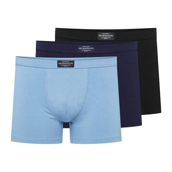 Main Henderson 3-pak boksershorts | sort, marineblå, lyseblå XL