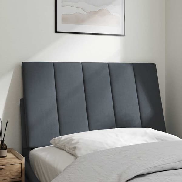 vidaXL Sängynpäädyn tyyny, tummanharmaa, 90 cm, sametti
