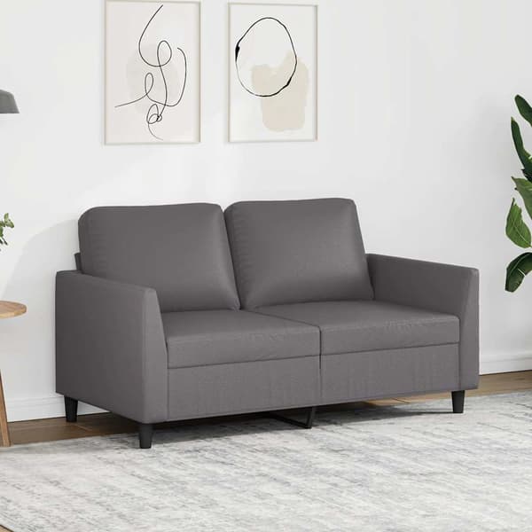 vidaXL 2-personers sofa, grå, 120 cm, kunstlæder