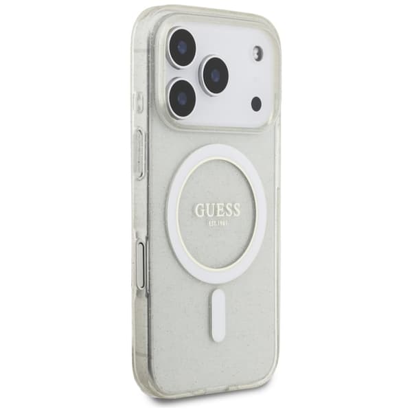 Guess IML Glitter Pearl Strap MagSafe-etui til iPhone 17 Pro, klart