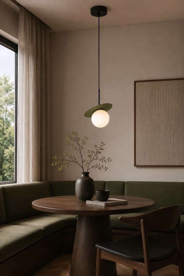 1xE14 Aura Sort/Khaki hængelampe