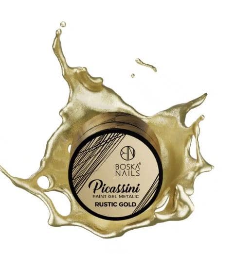 Boska Nails Picassini Gellack Metallic Rustik Guld - 5ml