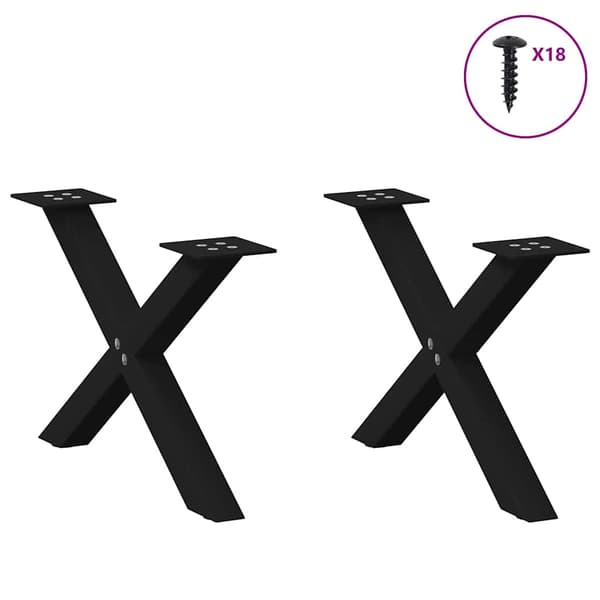 vidaXL sofabordsben, 2 stk., sort, 60x(30-31) cm, stål