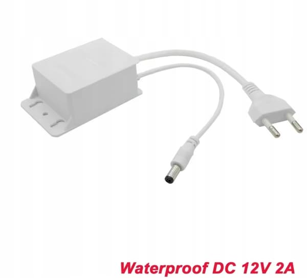 STRÖMFÖRSÖRJNING FÖR KAMERA DC12.0V 2.0A 12V Vit 5.5mm x 2.1mm