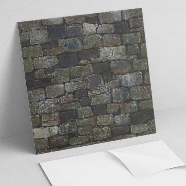 Selvklæbende vinyltrykte fliser stenvæg tekstur 9x30x30 cm