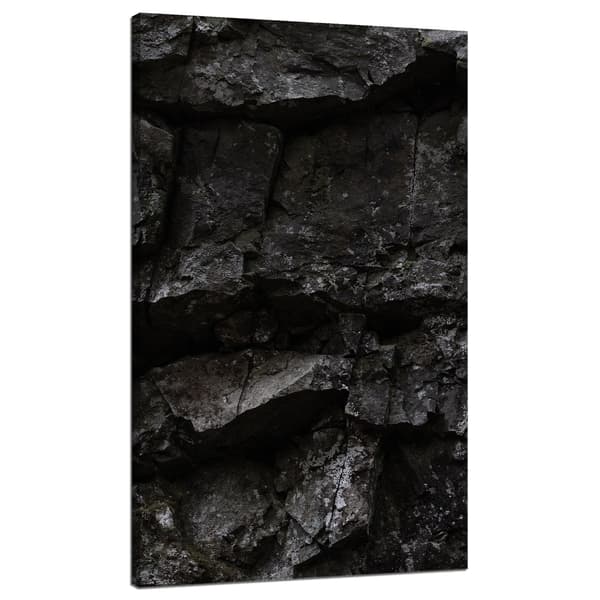 Lærredstryk Natur Sorte sten 70x120 cm