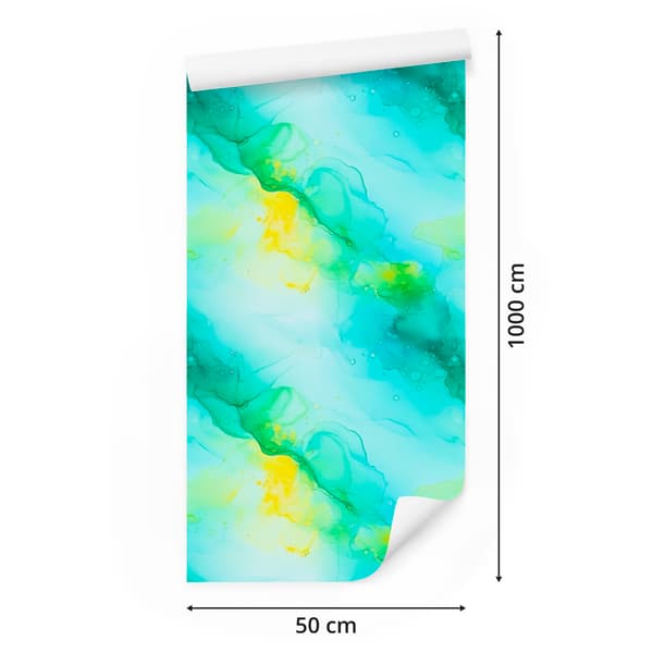 Blæktapet celadon og mintgrøn til stue og soveværelse 50x1000 cm