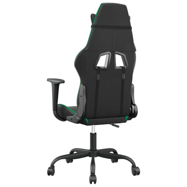vidaXL gamingstol, sort og grøn, kunstlæder