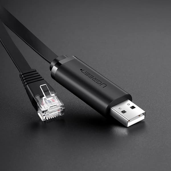 Konsolkabel USB - RJ45 adapter parsnoet ethernet 1,5m sort