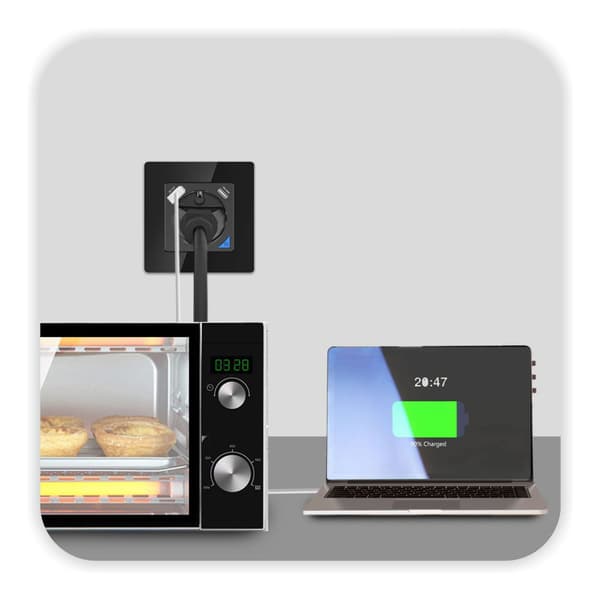 Zigbee-pistoke Tuya-laturi 20 W USB-C USB-A -energianmittaus