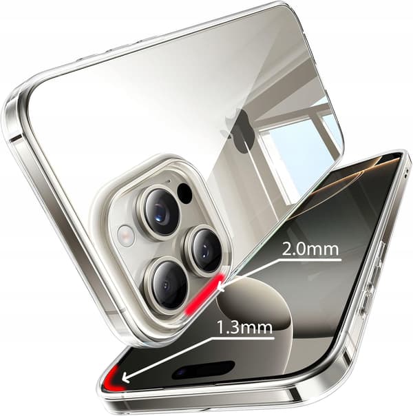 Etui til iPhone 16 Pro Max SLIM TRANSPARENT KLART BAGSIDER + 9H GLAS