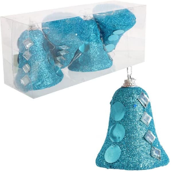 SET MED 4 PLASTBOLLAR OCH KLOCKOR 8 CM TURKOS