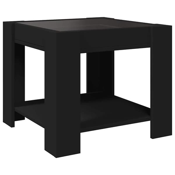 vidaXL sofabord med LED, sort, 53x53x45 cm