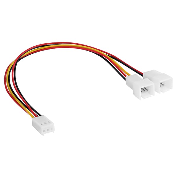 3-bens til 2x 3-bens adapter Akyga AK-CA-52 blæser splitterkabel 15cm