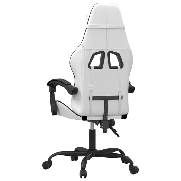 vidaXL Gamingstol, svart och vit, konstläder