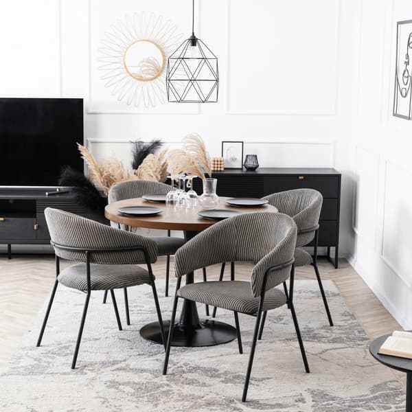 TINKA Polstret Stol Grå Corduroy Moderne Loft