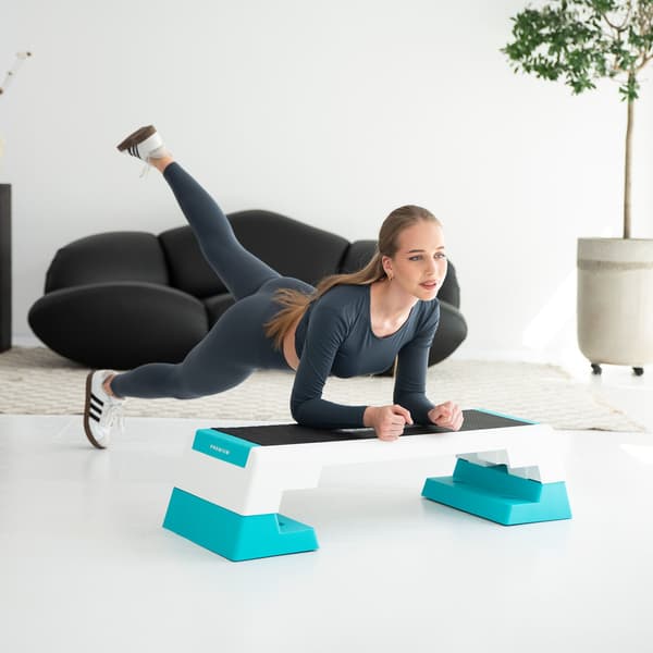 Aerobic step hvid/mint AS007 HMS PREMIUM