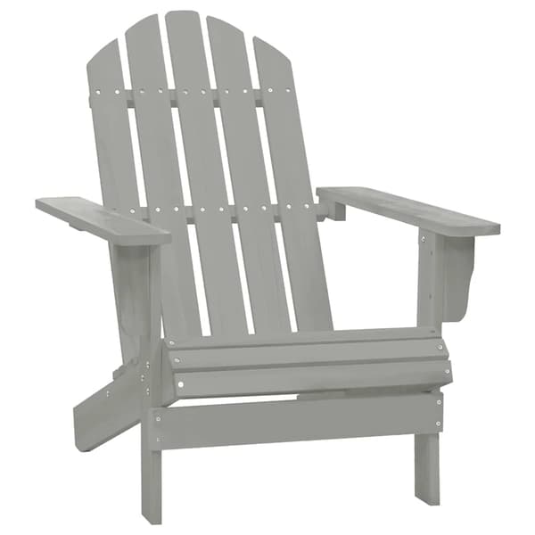 vidaXL Adirondack trädgårdsstol med bord, gran, grå