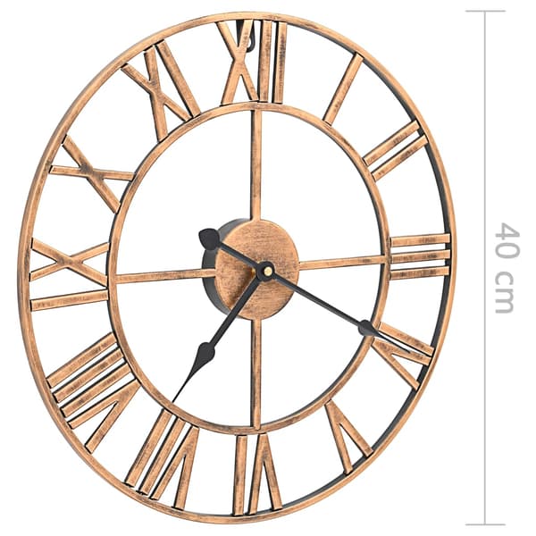 vidaXL Väggklocka, Metall, 40 cm, Guld