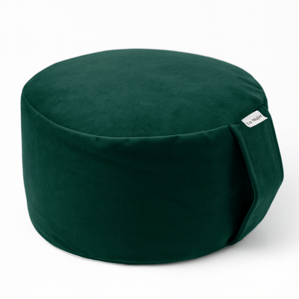 Meditationskudde, zafu med bovete - flaskgrön