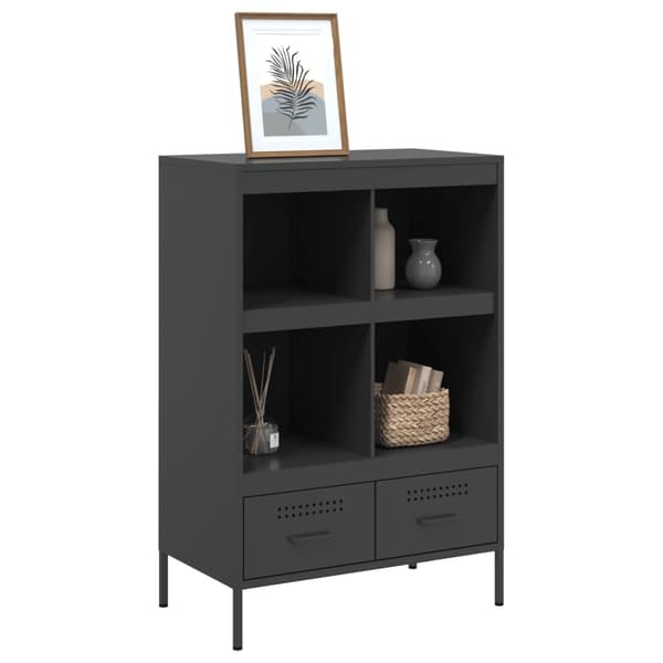 vidaXL skab, sort, 68x39x101,5 cm, stål