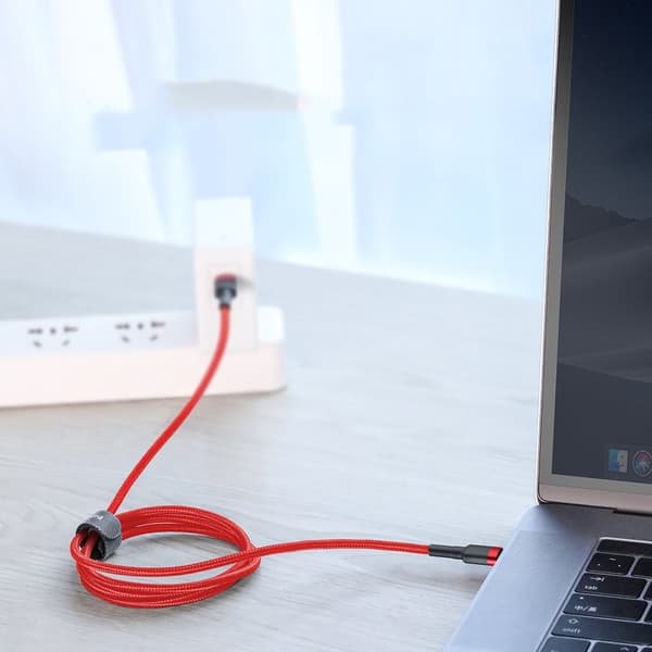 Holdbart, fleksibelt kabel USB-C PD 2.0 60W 20V 3A QC3.0 1M Sort-Grå